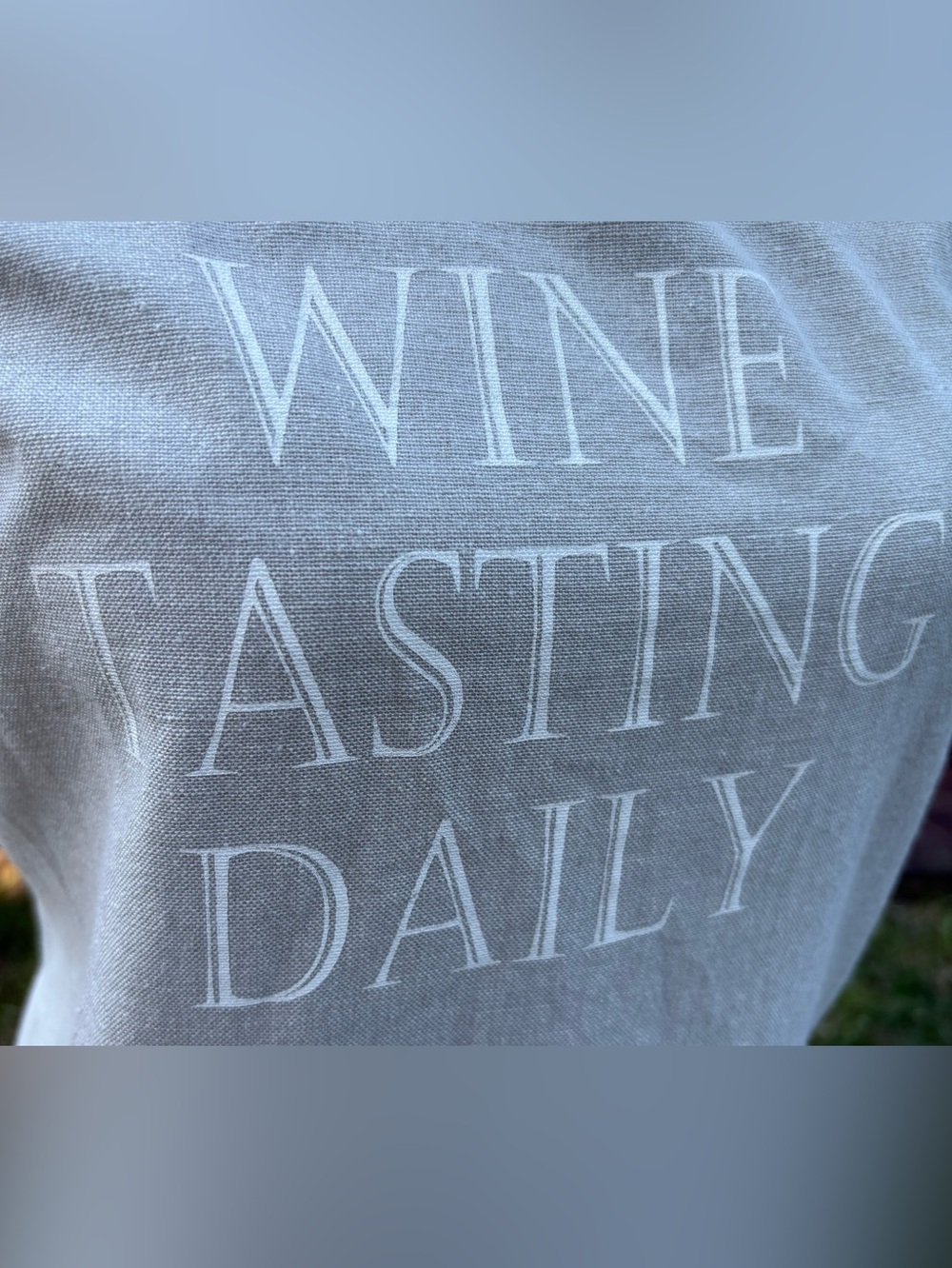 Wine Tasting Daily Printed Kitchen Towel - White on Light Gray